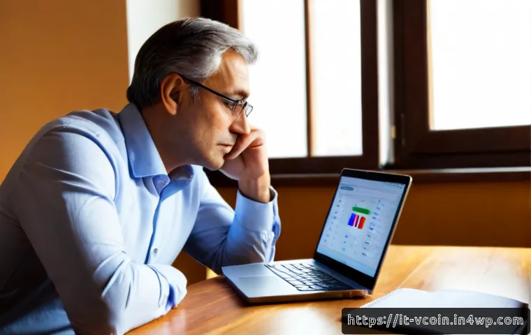 가상화폐 투자 심리 분석 - Photorealistic Italian home office scene showing a thoughtful middle-aged investor seated at a tidy ...