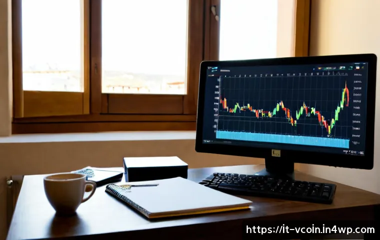 Home 15 가상화폐 시장에서의 기술적 분석 방법 - Photorealistic Italian home office scene, middle-aged investor studying cryptocurrency technical ana...